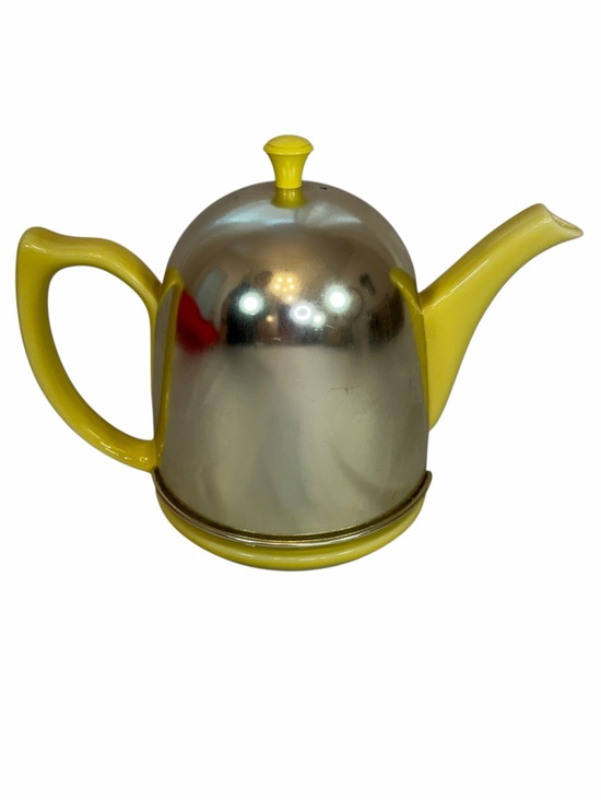 hall Other - Vintage 1940s Ceramic Teapot with Stainless Steel cover